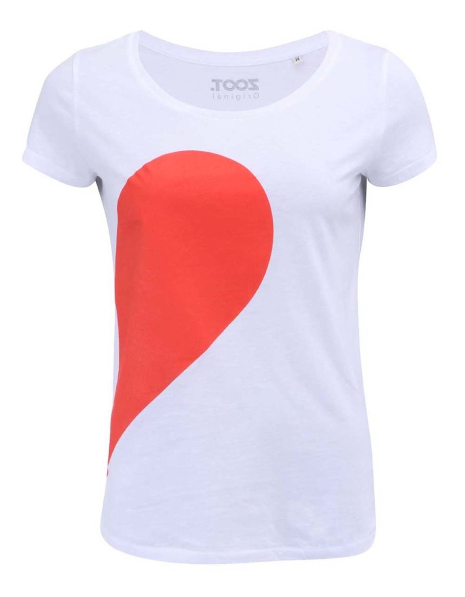 Bílé dámské tričko ZOOT Originál Její strana srdce, 399 Kč